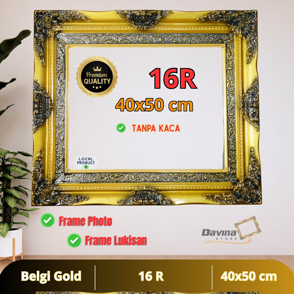 Bingkai Foto Figura Frame Belgi Gold 16R In Frame 40x50cm.
