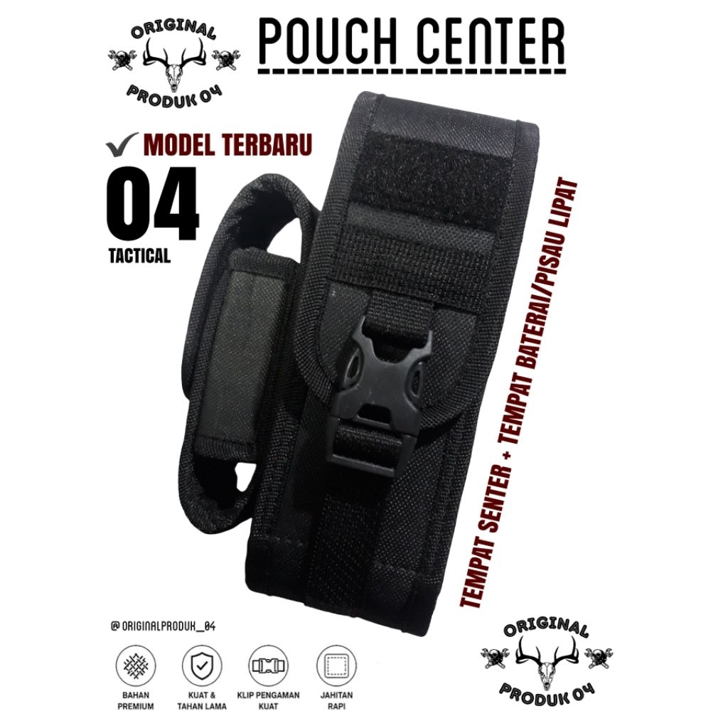 Tempat senter - Pouch senter - sarung senter - kotak senter - wadah senter+ tempat baterai/pisau lip