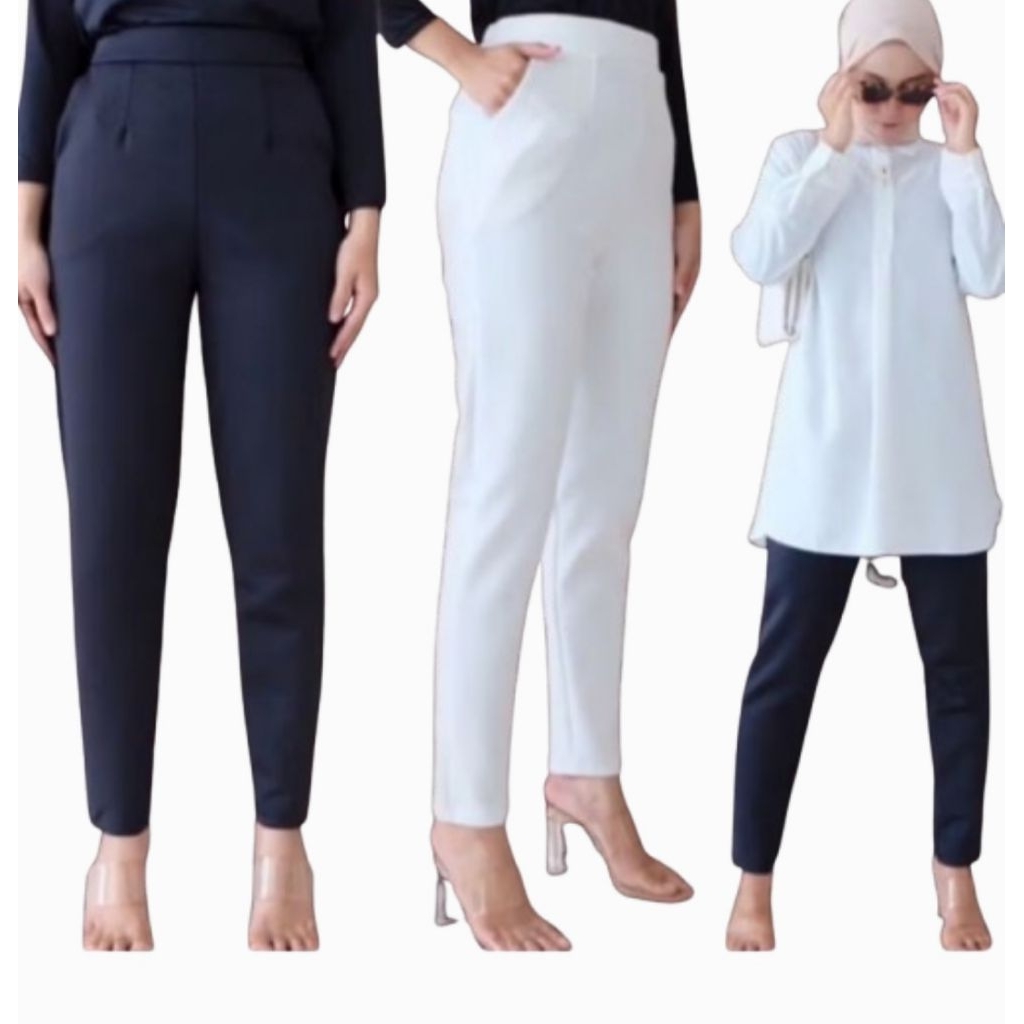 DSP Celana basic scuba wanita jumbo momo pants basic scuba premium celana wanita