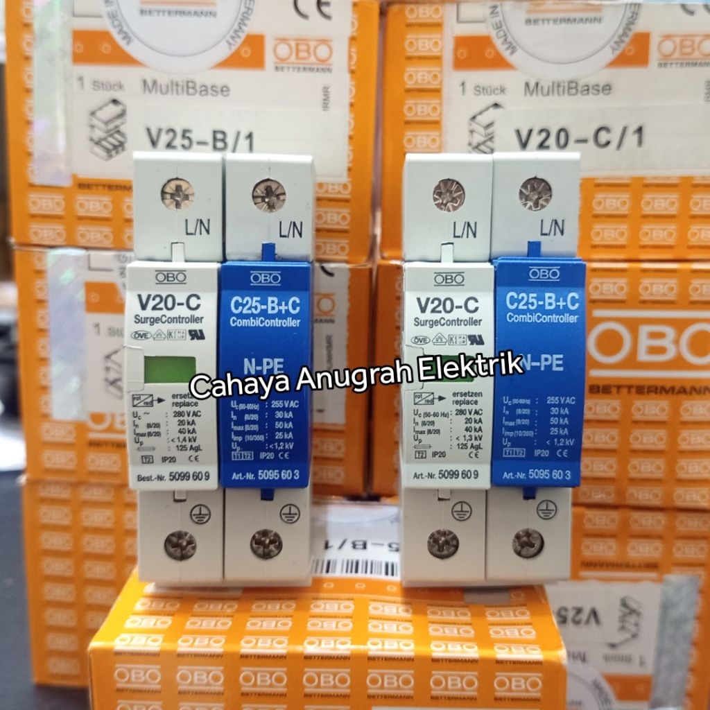 surge arrester OBO V20 1P+Npe arrester obo v20 2P N