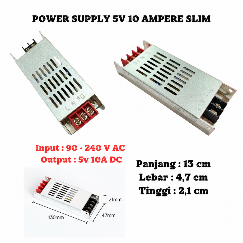 Power supply 5v 10 ampere slim Psu 5v 10A tipis