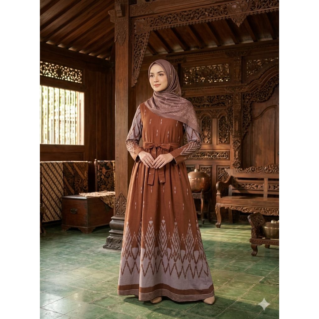 GAMIS BATIK SRIWEDARI MAXI BUMIL/BUSUI KATUN SOGAN ALLSIZE DAN JUMBO