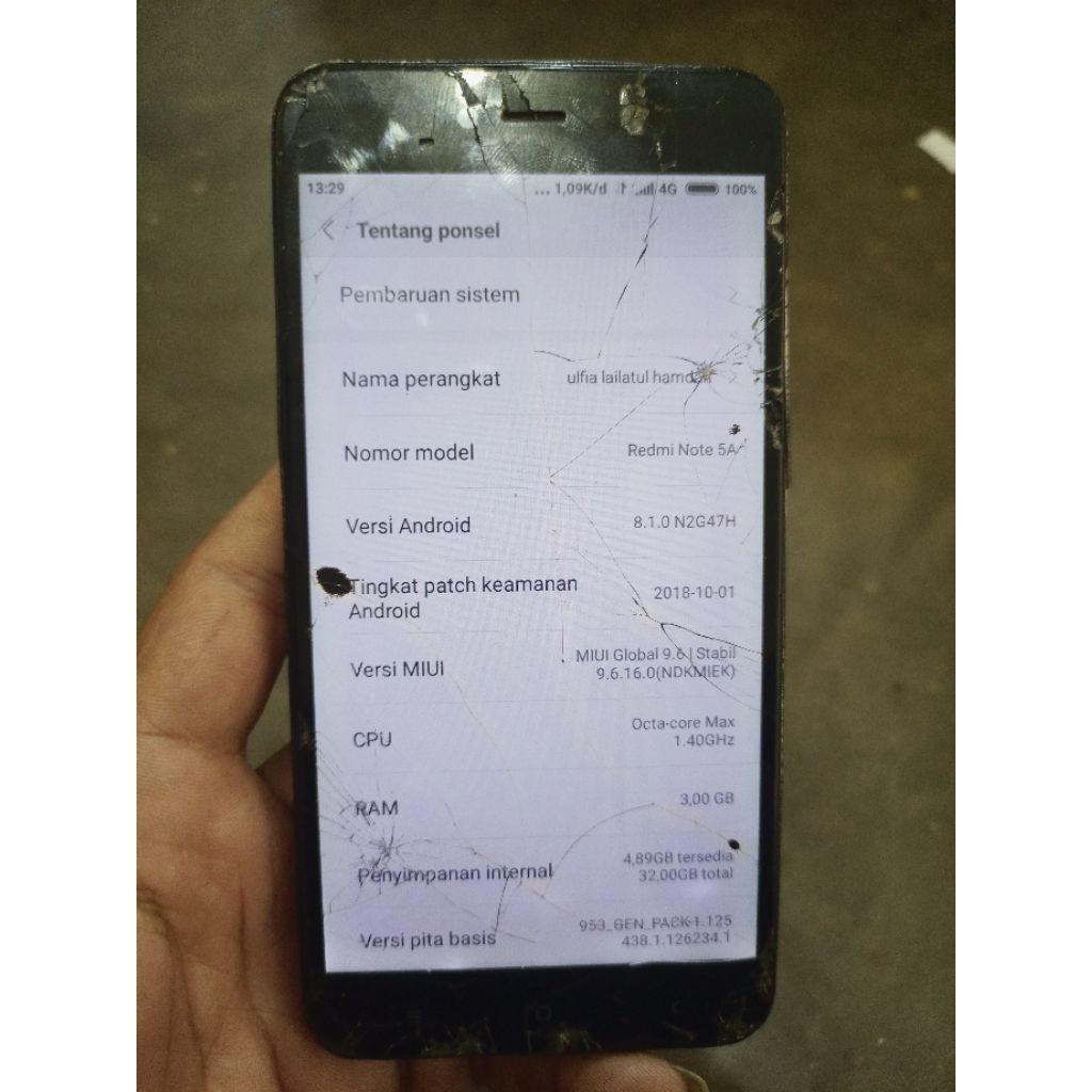 mesin redmi note 5a prime ra 3 32 normal