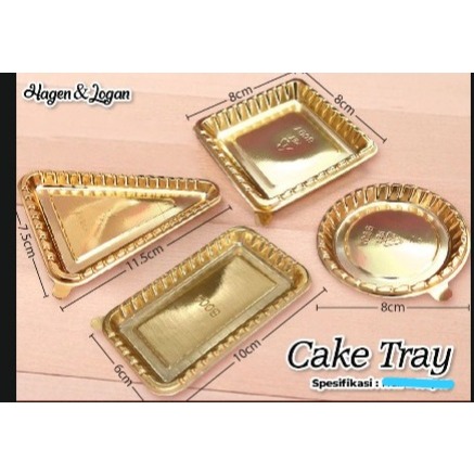 MIKA CAKE TRAY, ALAS KUE/CAKE/COKLAT BAHAN CANTIK DENGAN WARNA EMAS YG MENAWAN, DENGAN MACAM2 UKURAN