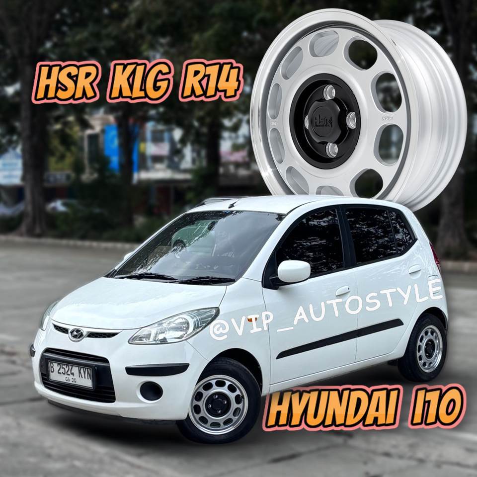VELG MOBIL HYUNDAI i10 R14 | HSR RALLY SILVER R14 PCD 4X100 | TOKO VELG MOBIL JAKARTA UTARA