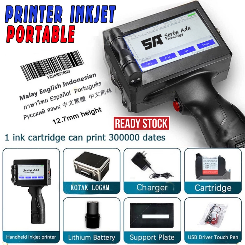 Handheld Ink jet Portable Printer Inkjet Genggam Portabel Printer Inkjet Tanggal Otomatis Printer La