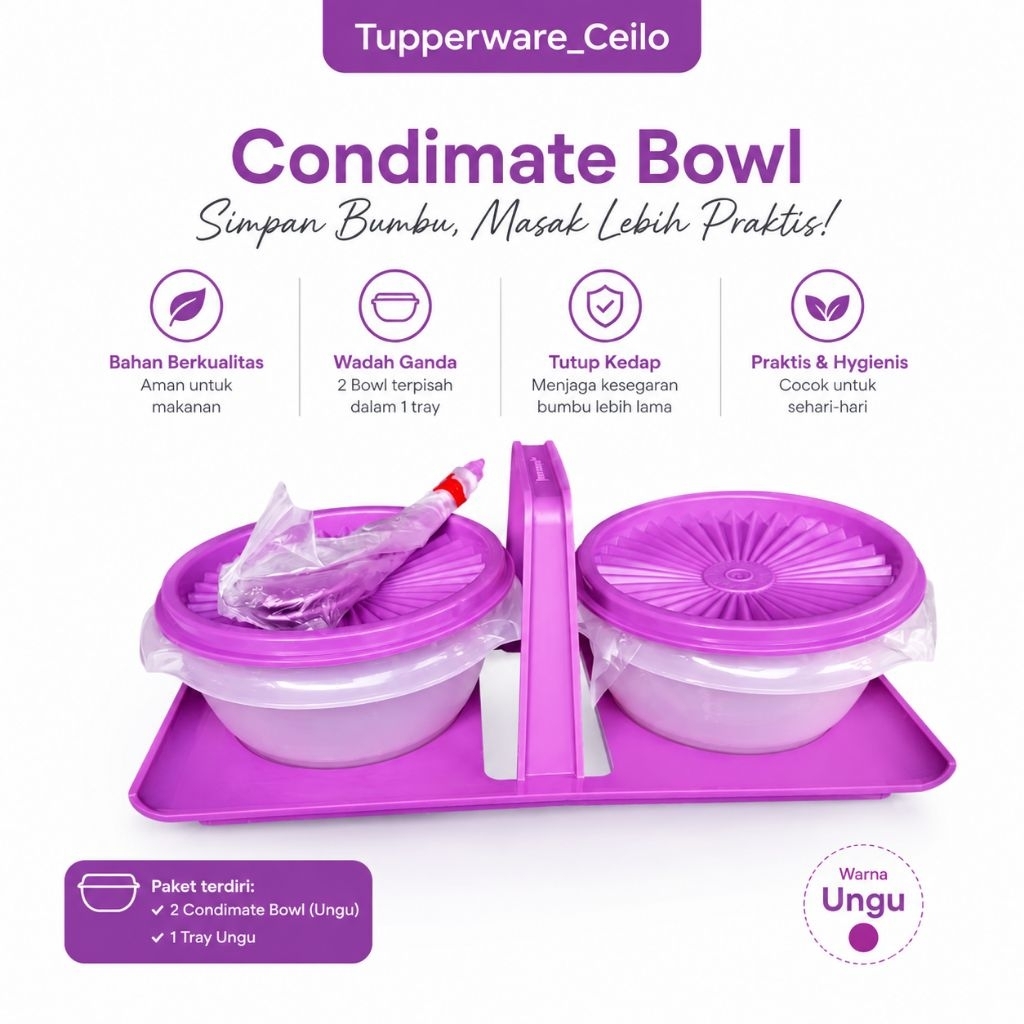 Condimate Bowl Ungu Tupperware