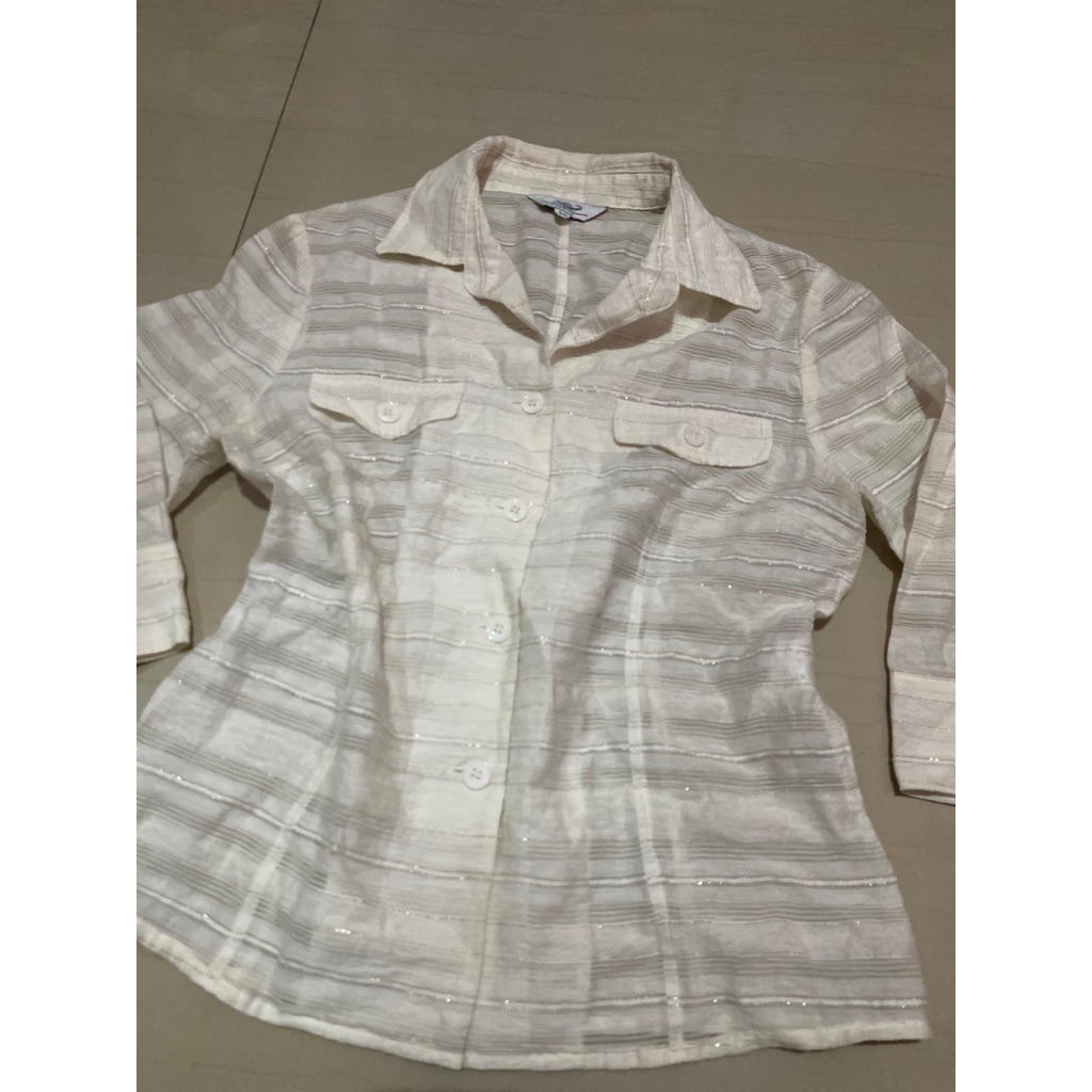 (Prelove)Kemeja Sheer Crocodile Ladies