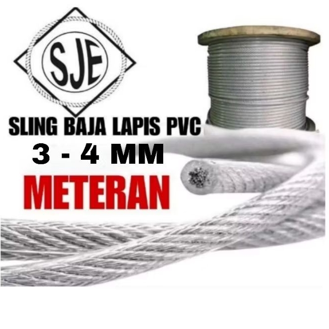 sling baja lapis pvc 4mm / seling baja lapis pvc 4mm / kawat baja lapis pvc 4mm / sling baja 4mm lap