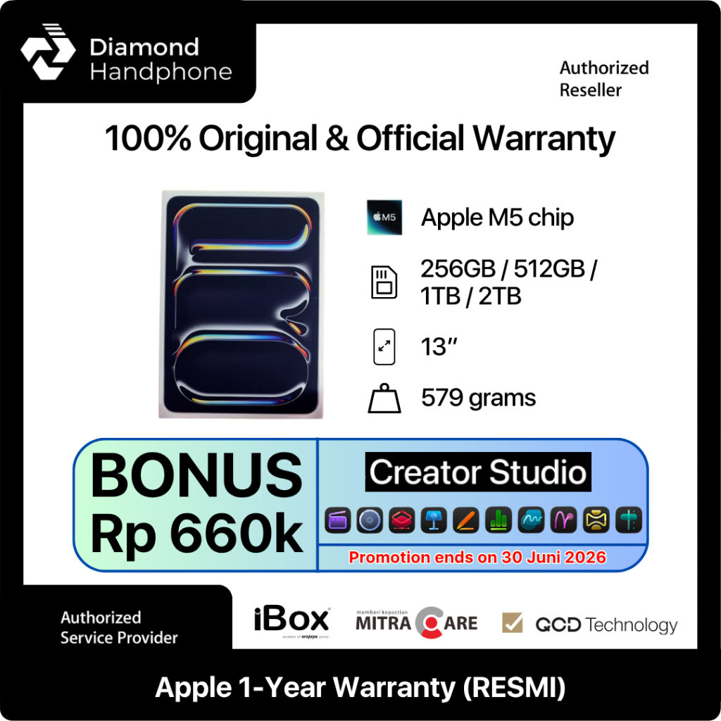 Apple iPad Pro M5 2025 13 inch 256GB 512GB 1TB 2TB Garansi Resmi