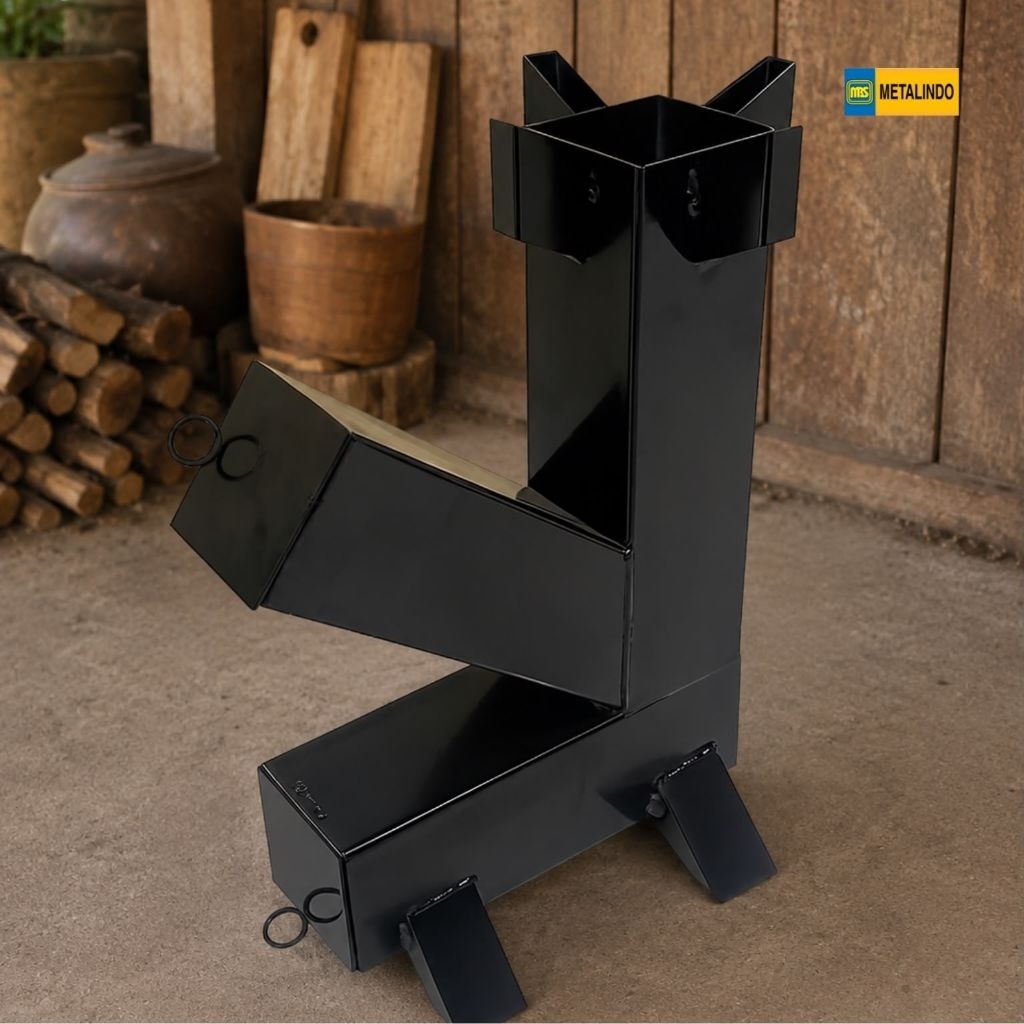 Tungku Kompor Rocket Stove Outdoor Portabel Kompor Kayu Camping