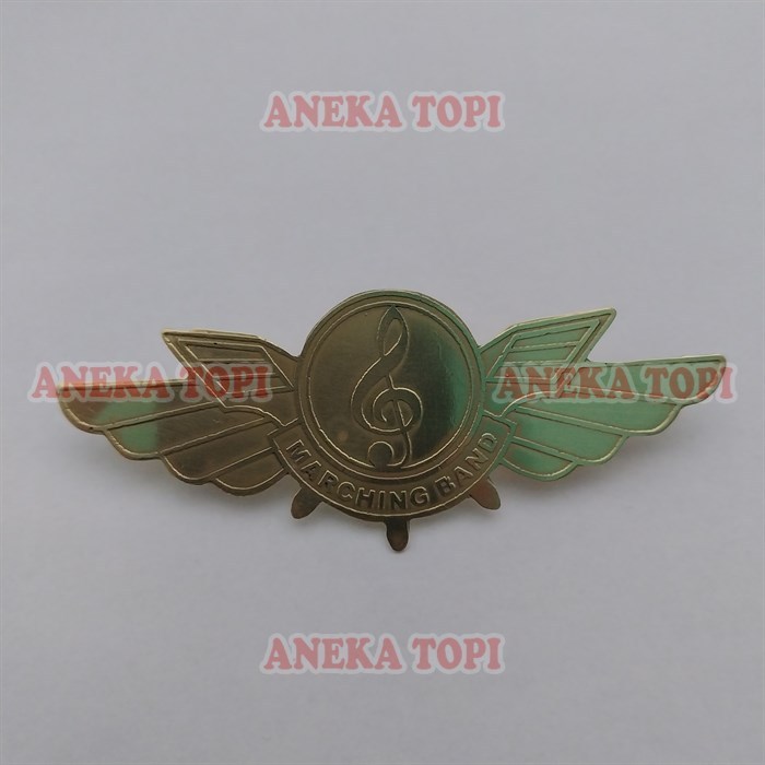 Lencana Logam Kuningan Logo Marching Band Pin Wings Marching Band - Aneka Topi