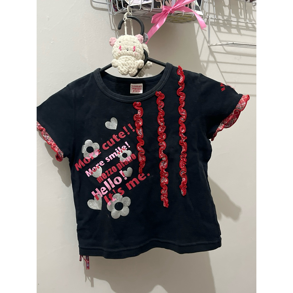 Mezzo Piano Red Black Kids shirt Crop
