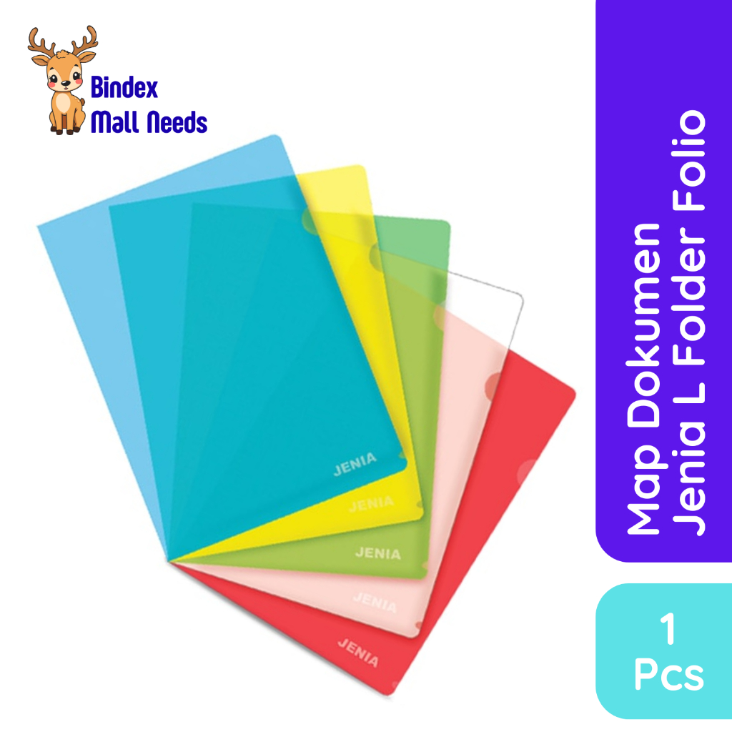 Jenia Map Plastik Dokumen Folio Tebal  L Folder Transparant Kemasan Satuan Original
