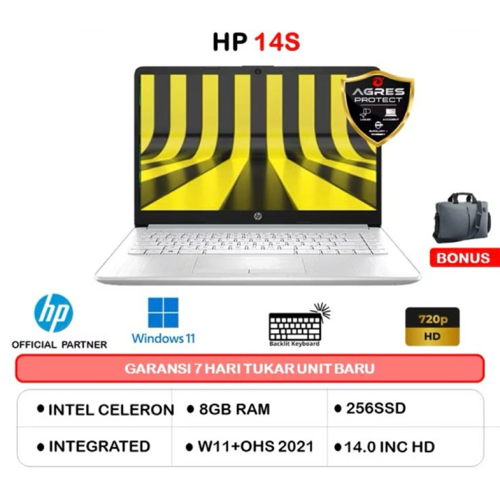 Secondhand Pemakaian Pribadi Laptop HP 14S 4GB/256GB