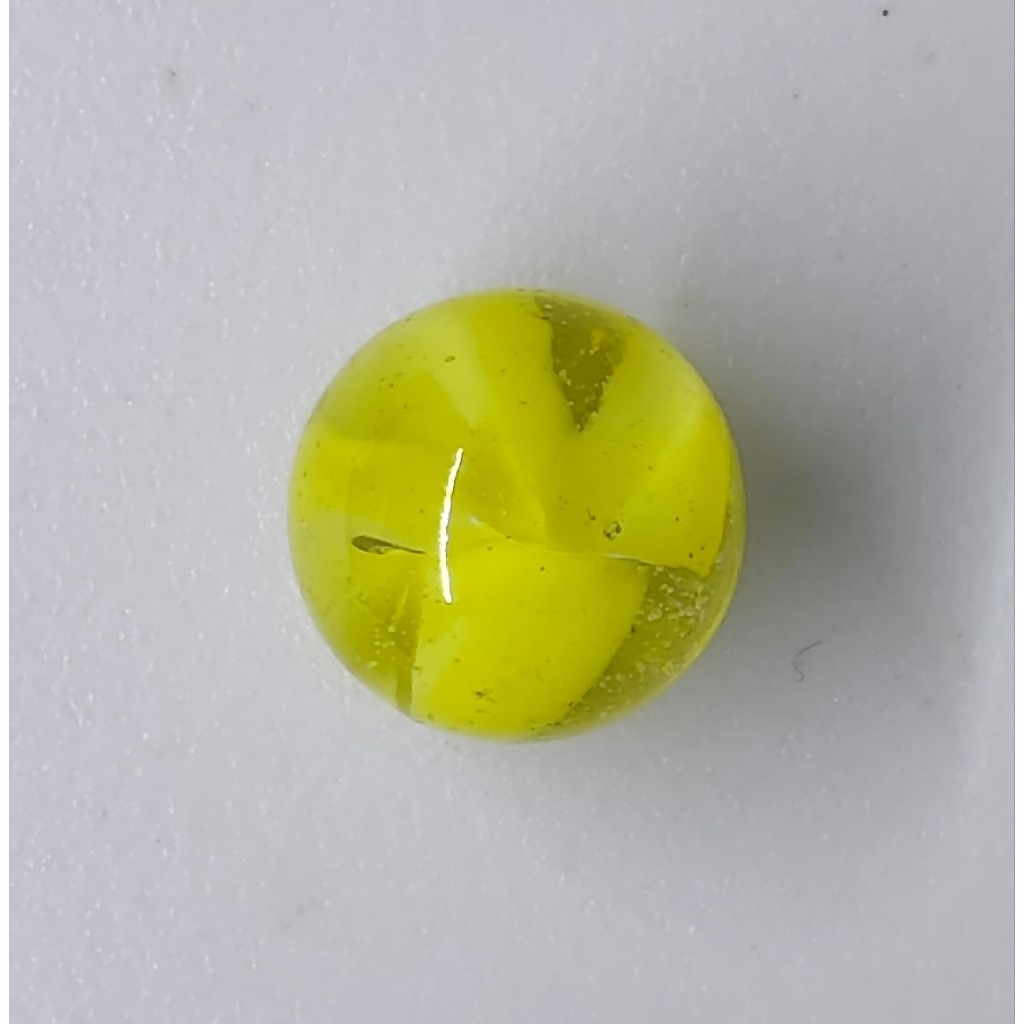 Kelereng Gundu Yellow Single Cat Eyes Marble Balap Mata Kucing Belimbing