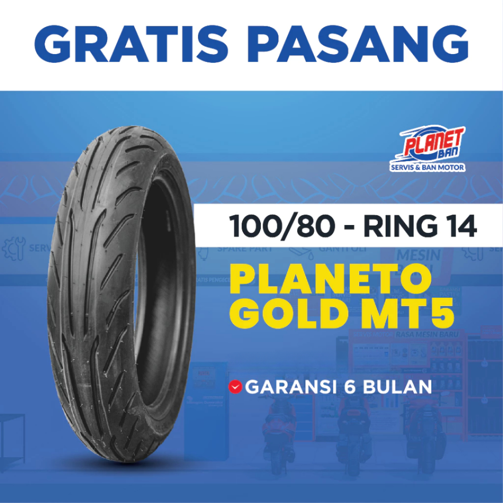 Ban Motor Ring 14 - 100/80 Planeto Gold MT5 (Ban Motor PCX 150, Vario 160, Vario 125 New, Vario 150)