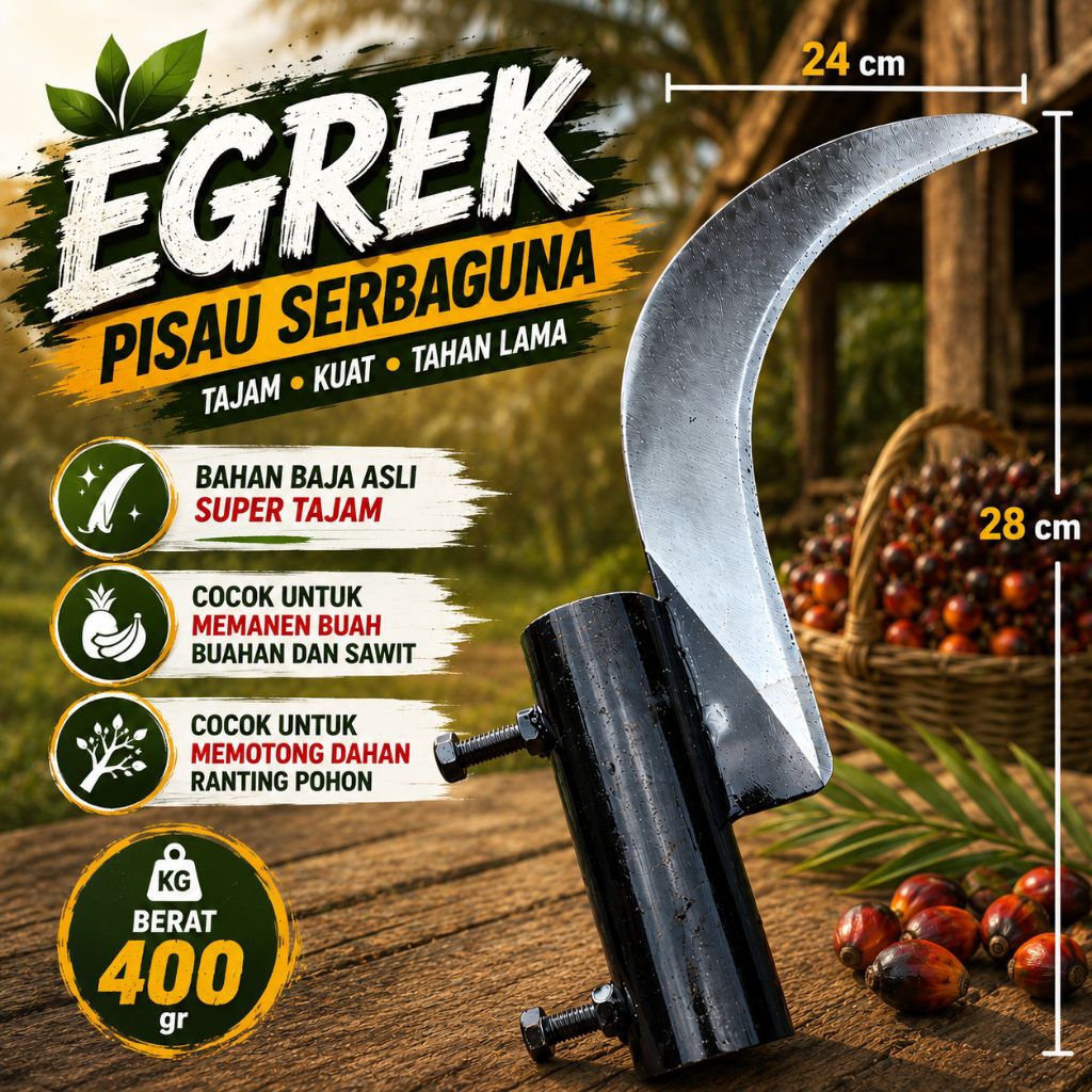 EGREK SERBAGUNA - EGREK SAWIT - EGREK PISAU SERBAGUNA - EGREK MULTIFUNGSI Egrek Buat Panen Buah Sawi