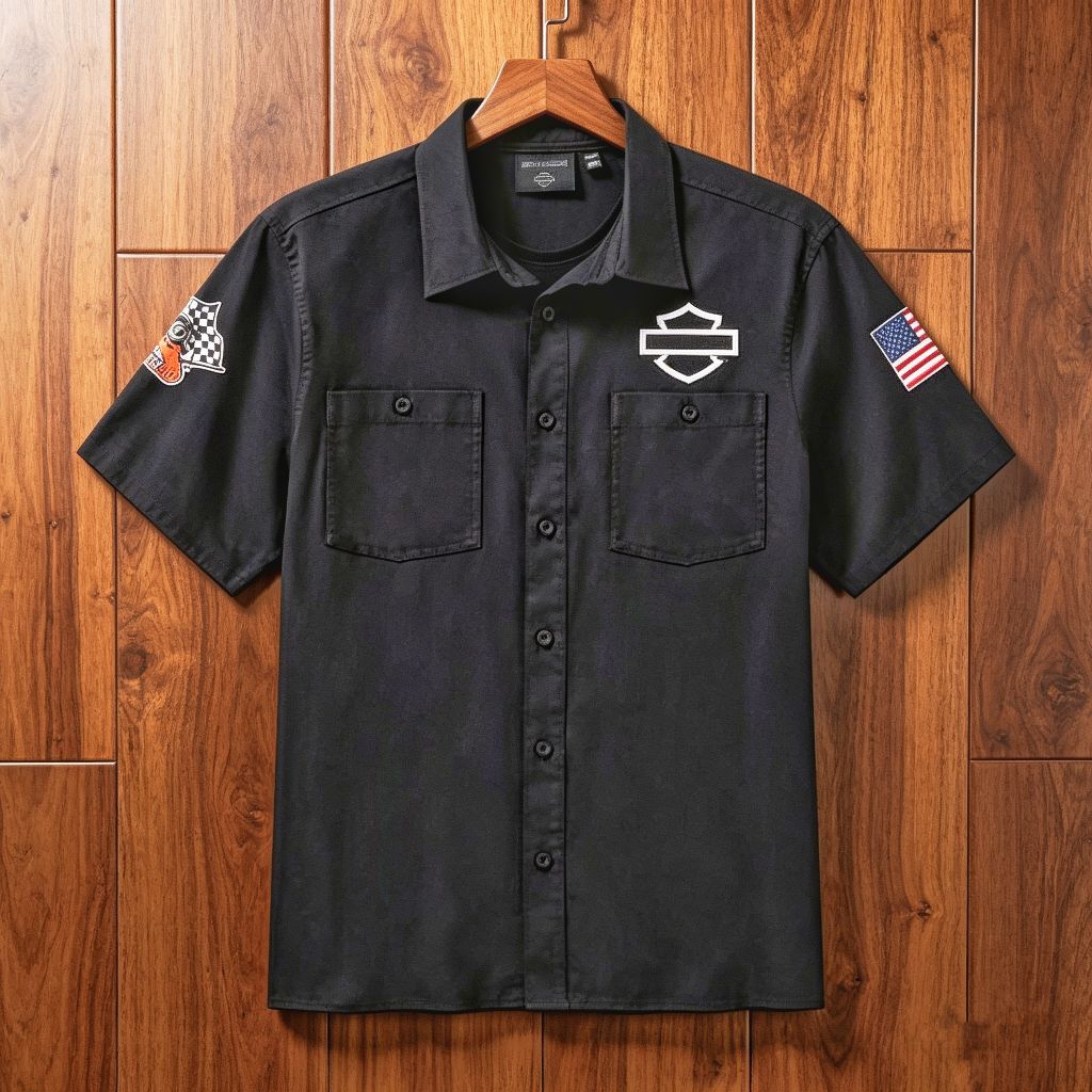Kemeja Workshirt Motorcycle Harley Davidson