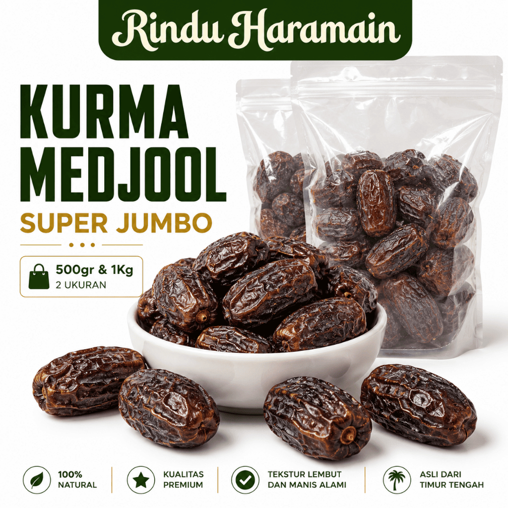 Kurma Medjool Super Jumbo 500g 1kg Premium Medjool Dates Curah Asli