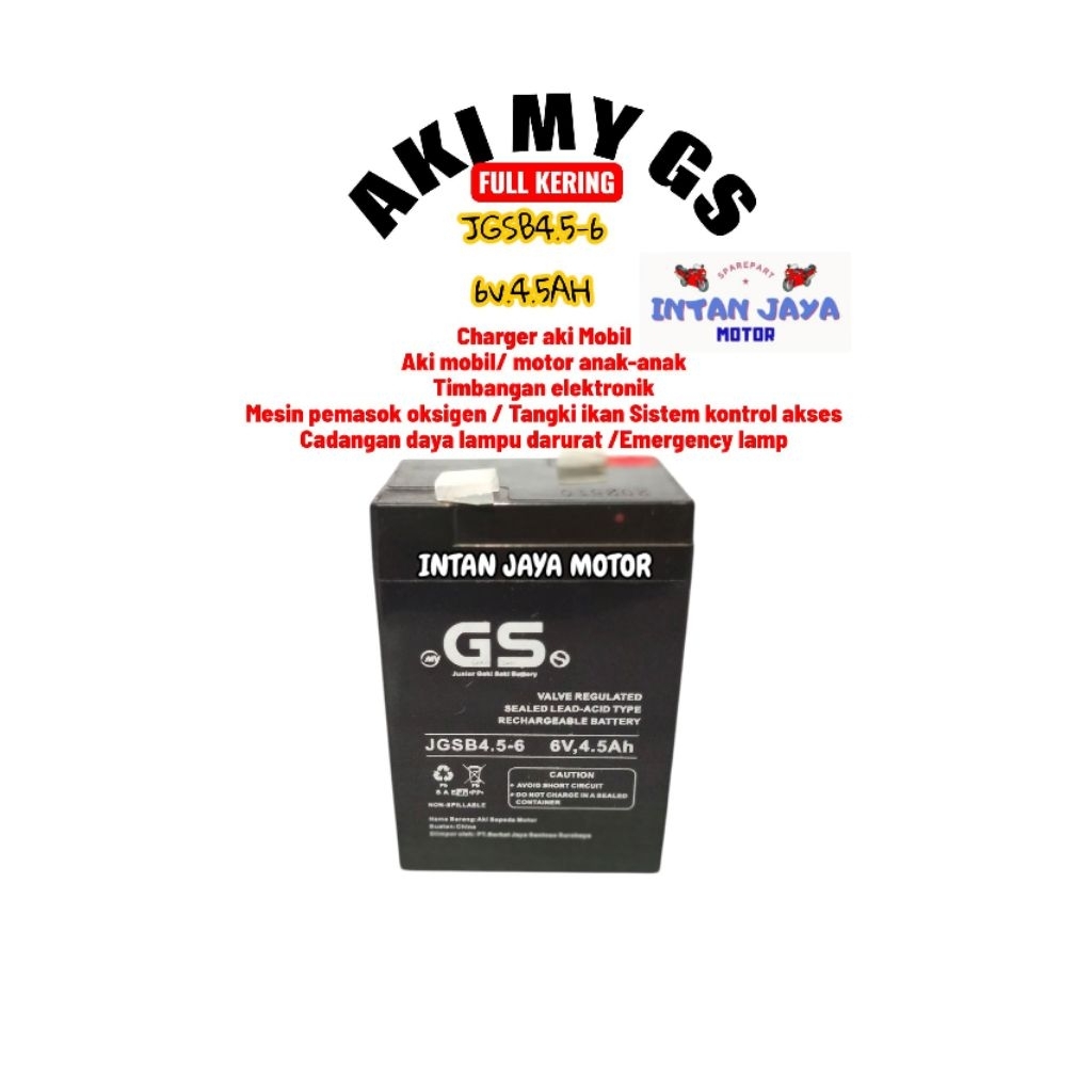 1 pcs AKI MYGSS / MY GSS / MYGS tipe JGSB4.5-6/ JGSB 4,5-6 / 6V 4,5AH / JGBS 6V - 4.5 / aki sepeda l