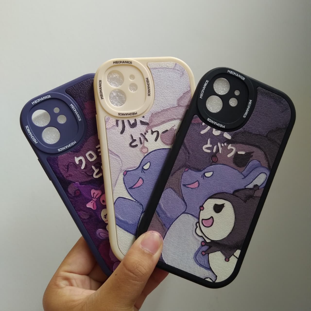 Case HP Motif Karakter Anime Warna Ungu Putih Krem Dengan Lensa Kamera harga murah