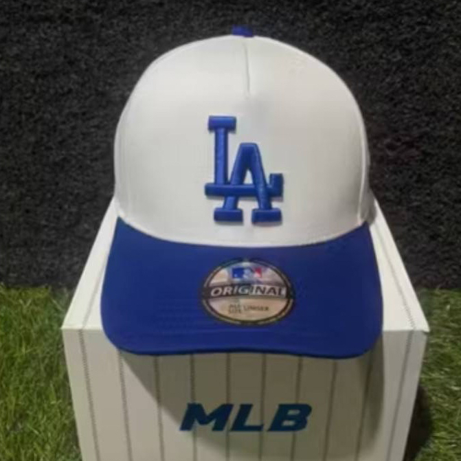 TOPI BASEBALL MLB LA SIMPLE ORIGINAL WHITE BLUE CAPS / TOPI BISA COD / TOPI PRIA WANITA