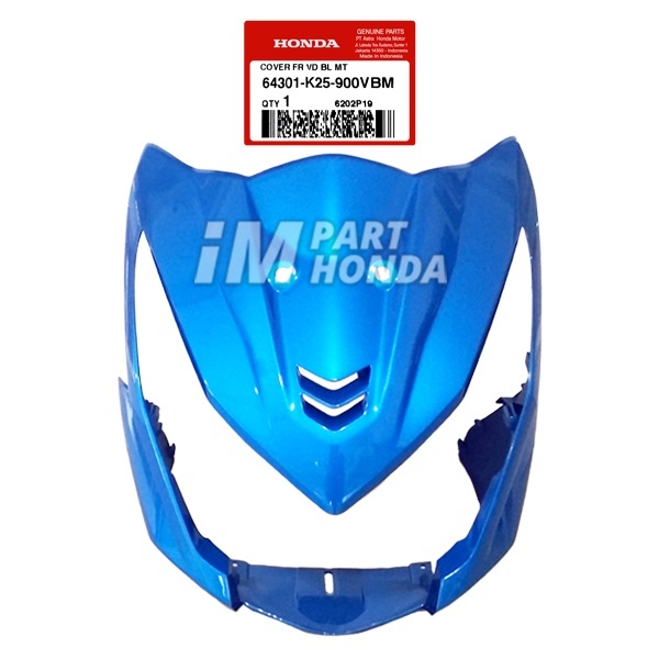 [INSTANT SAMEDAY] 64301-K25-900VBM Cover Front Panel Tameng Lampu Depan Beat Fi 2012 - 2016 Biru