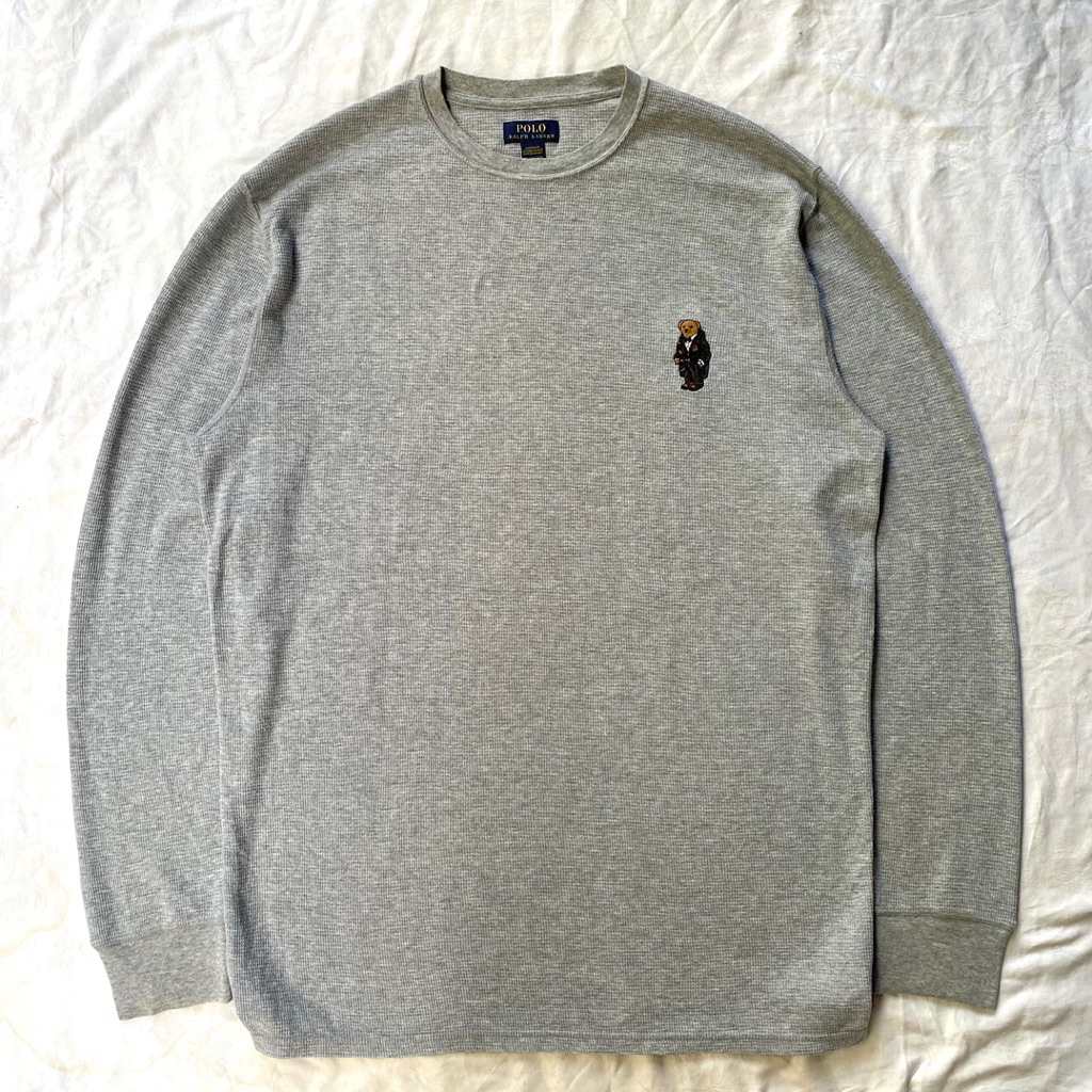 Polo Ralph Lauren Polo Bear Thermal Waffle Knit Sweater scnd prlvd original Sweater Big Size Abu abu