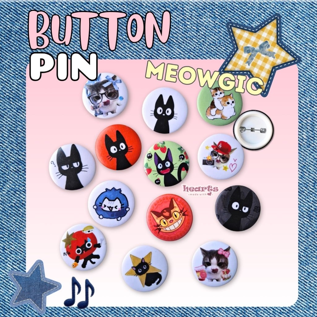 Button Pin Aesthetic Bag Decoration Ghibli Blue Retro Style Goldfish Pin Ghibli Pin Kaleng