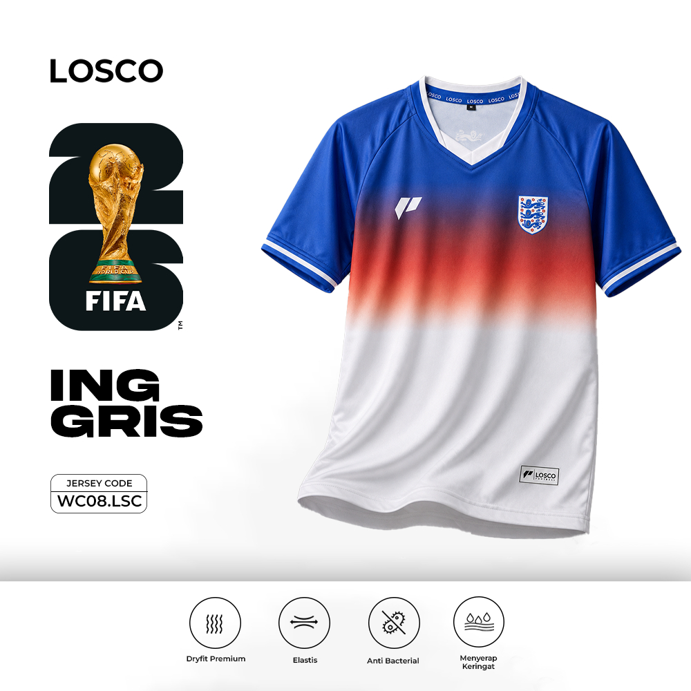 [ JERSEY INGGRIS HOME ] Jersey Dryfit Premium / Jersey INGGRIS Unisex - LOSCO