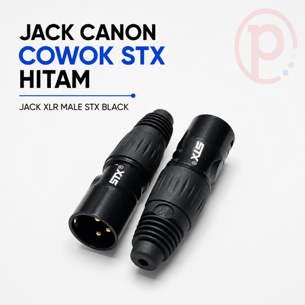 Jack Canon Cowok STX Hitam / XLR Male Colokan Jak Jek STX Black