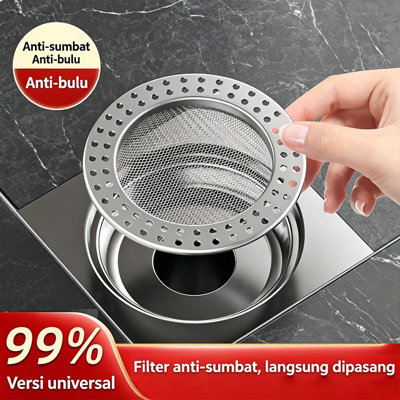 Filter saluran pembuangan kamar mandi,  9CM , filter saluran pembuangan jaring kawat baja tahan kara
