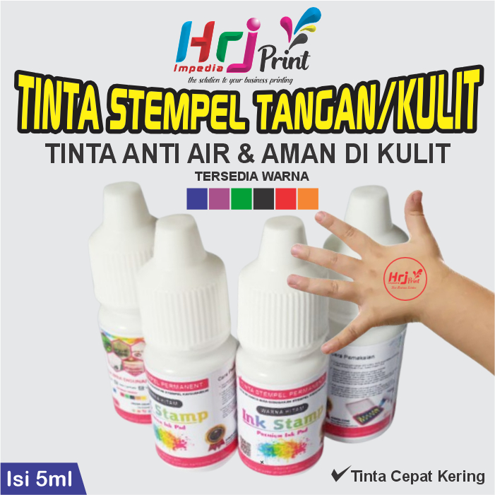 Tinta Stempel Tangan Waterproof | Tinta Stempel Permanent Waterproof Untuk Tangan