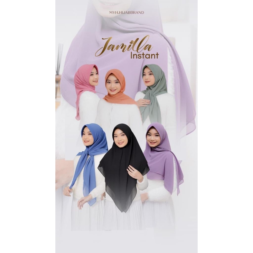 JAMILLA INSTANT - ORIGINAL BY MYH HIJABBRAND - Hijab segitiga instan bahan ceruty