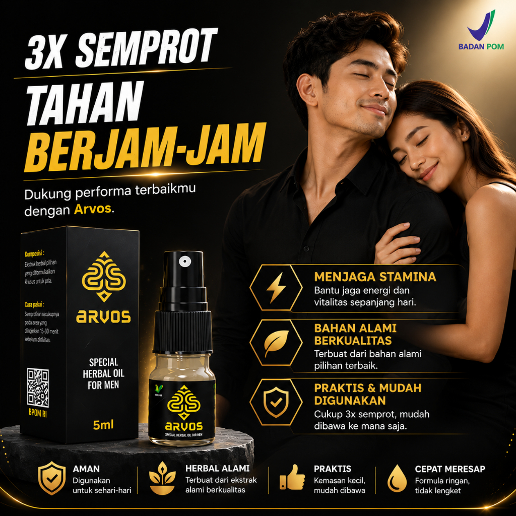 Arvos Spray Pria Herbal Tahan Lama Tanpa Efek Kebas