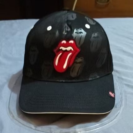 ROLLING STONES LOGO BORDIR DAN AOP CAP OSFM OFFICIAL TAG ORIGINAL.