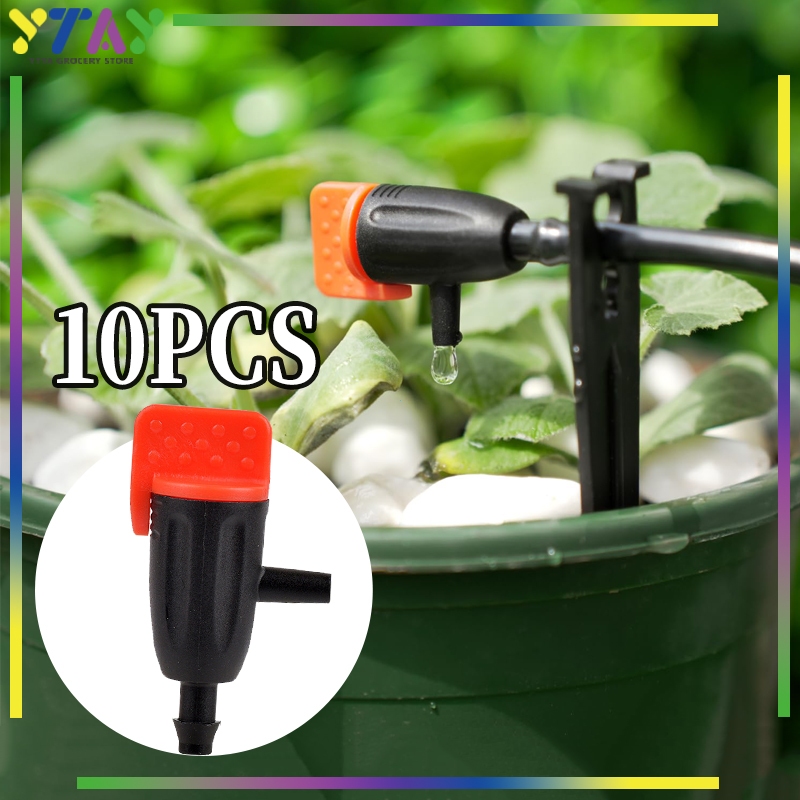 Alat Penyiram Tanaman Otomatis 10pcs Drip Emitter Adjustable Irigasi Tetes Untuk Kebun Balkon Sukule