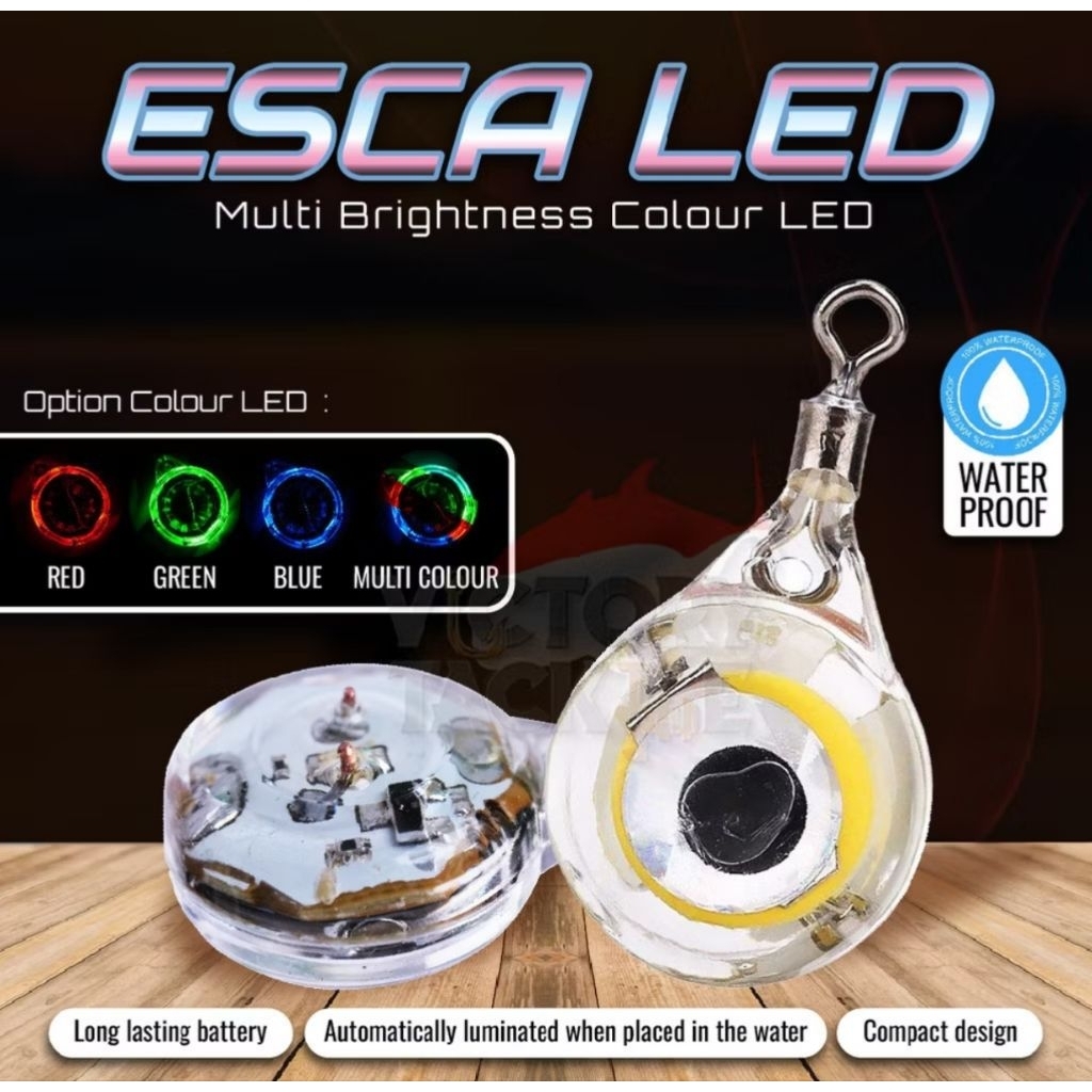 lampu esca led mata ikan multicolour