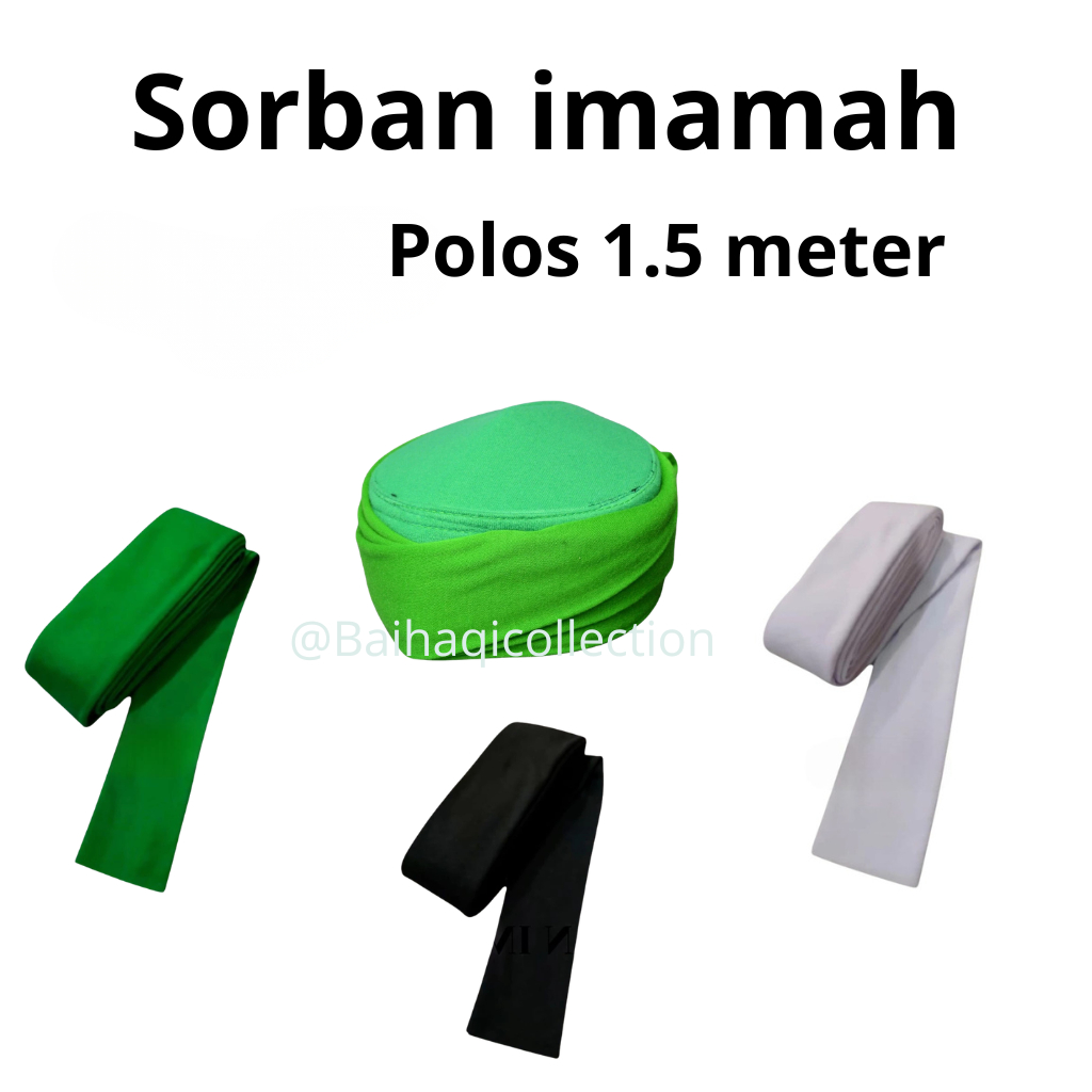 Surban Imamah polos sorban panjang 1,5 meter untuk imamah