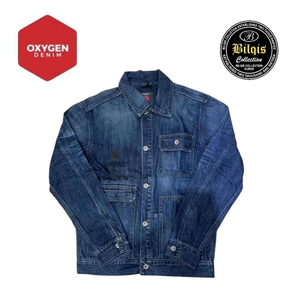 jaket jeans oxygen pria original