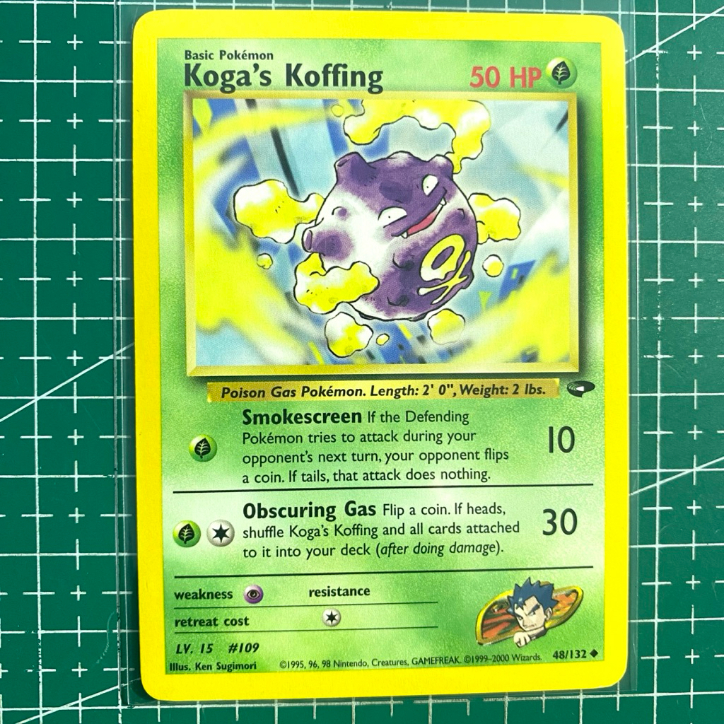Koga's Koffing Gym Challenge 48/132 Pokemon Card English Old Back Vintage Original - Kartu Pokemon V