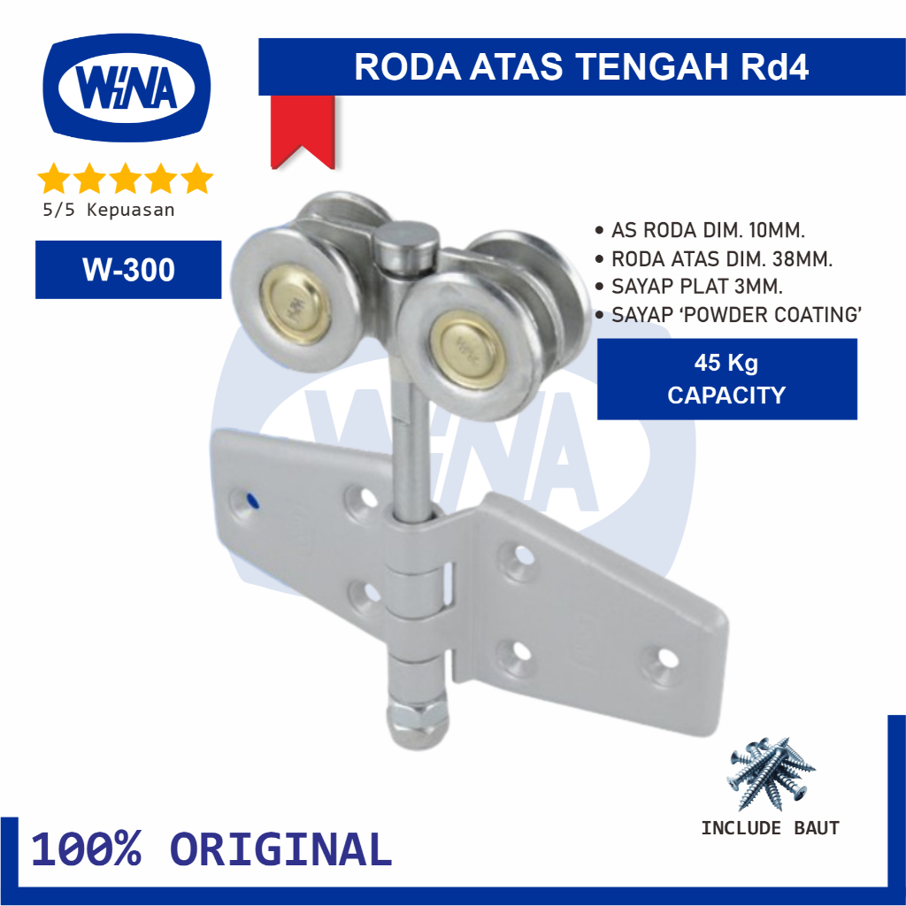 WINA Roda Atas Tengah RD4 Wina W300 Engsel Pintu Garasi untuk Kayu / Alumunium dan uPVC - 100% Origi