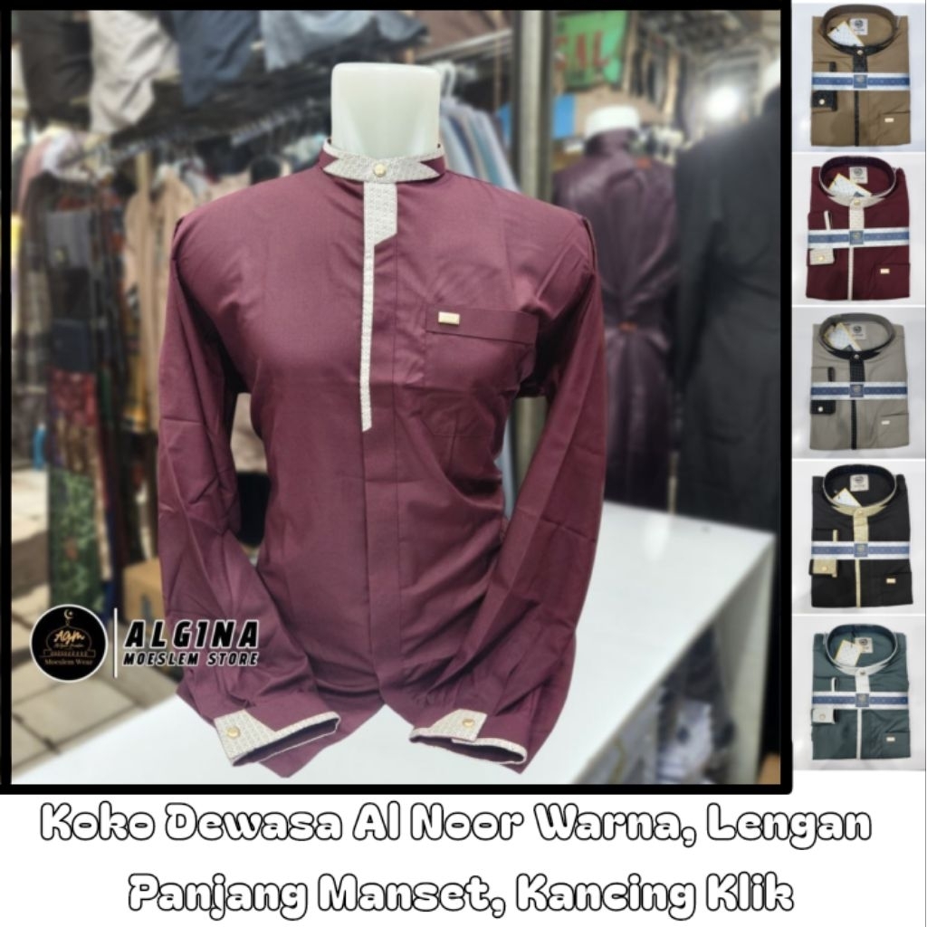 KOKO AL NOOR WARNA | BAJU MUSLIM AL NOOR PANJANG MANSET & CUFF