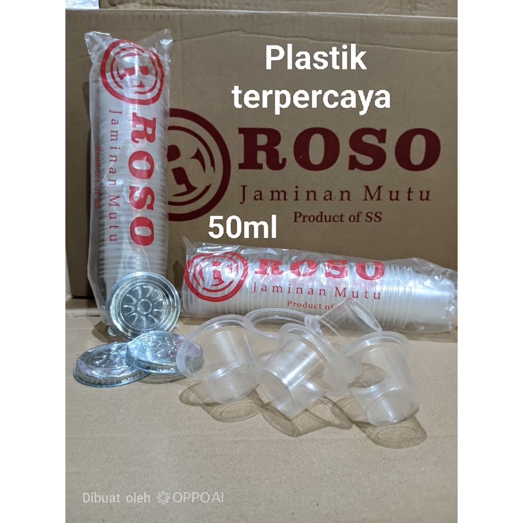 Harga perdus Cup Jelly Agar Puding 50ml 65ml 130ml + Tutup Isi 2000set / Cup Plastik Puding