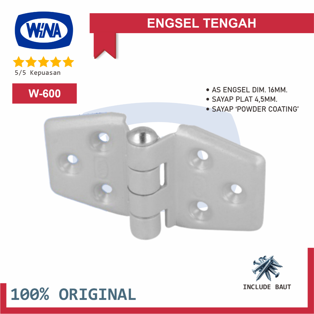 WINA Engsel Tengah Wina W600 Engsel Tempel Pintu Garasi Geser dan Lipat - 100% Original