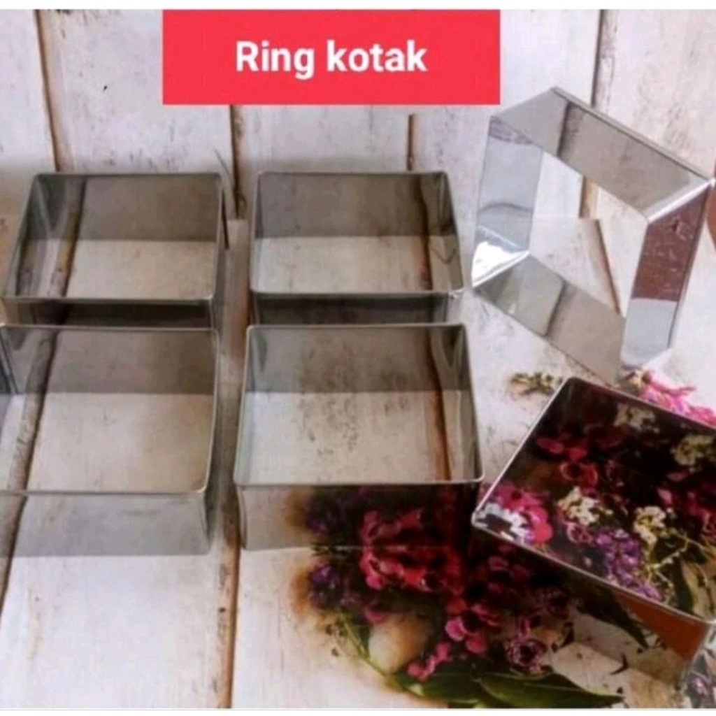 12pcs Ring Roti kotak burger Cetakan Stainles Cookie Cutter Cake Cromboloni Bomboloni loyang kue