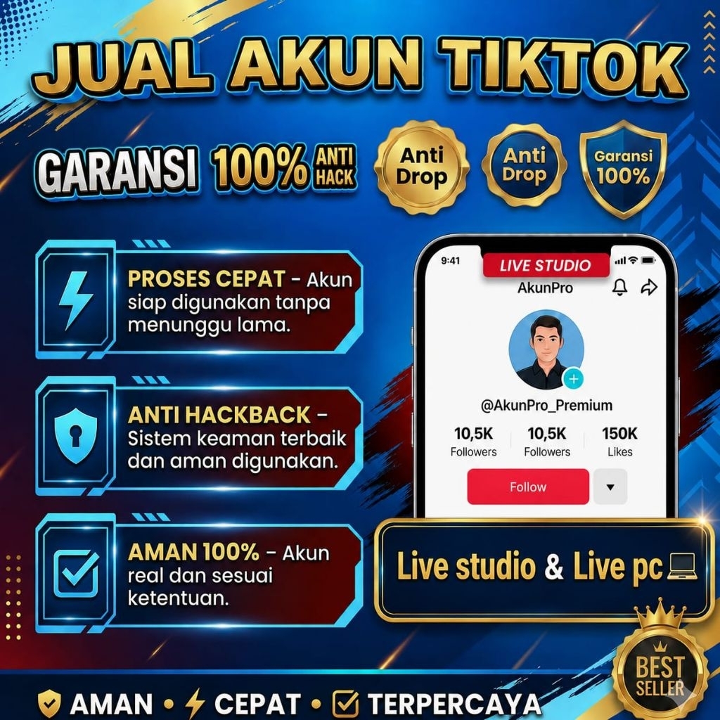 Akun tiktok live studio / live pc / live streaming