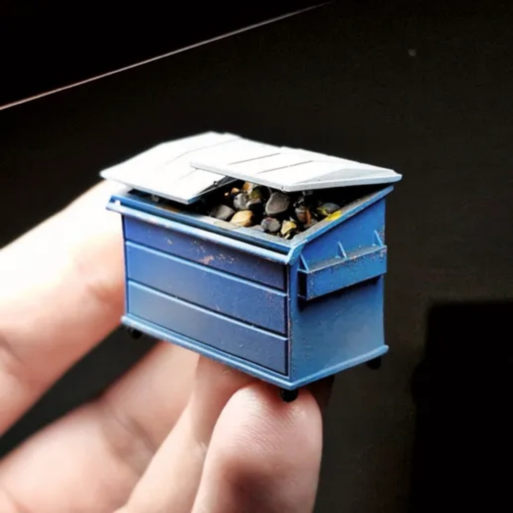 Miniatur tempat sampah lbwk rwb 1:64 – Aksesoris Diorama Garage miniscale hotwheels diecast