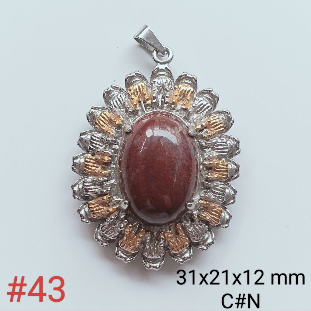 liontin batu natural red jesper_batu lumut merah #43